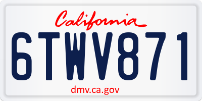 CA license plate 6TWV871