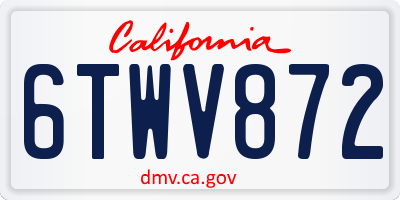CA license plate 6TWV872