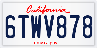 CA license plate 6TWV878