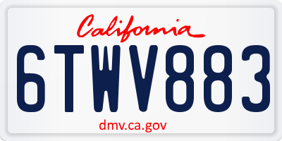 CA license plate 6TWV883