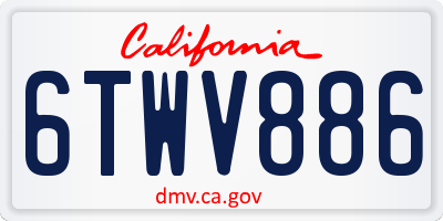 CA license plate 6TWV886