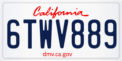 CA license plate 6TWV889