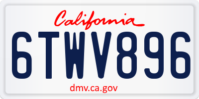 CA license plate 6TWV896