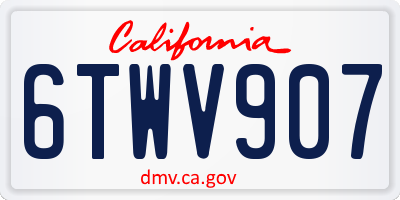 CA license plate 6TWV907