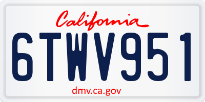 CA license plate 6TWV951