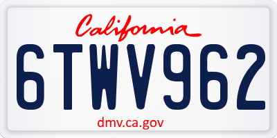 CA license plate 6TWV962