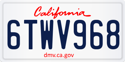 CA license plate 6TWV968