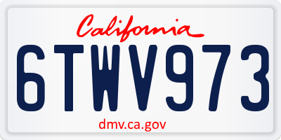 CA license plate 6TWV973