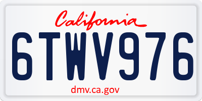 CA license plate 6TWV976