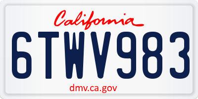 CA license plate 6TWV983