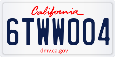 CA license plate 6TWW004