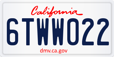 CA license plate 6TWW022
