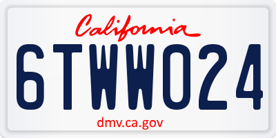 CA license plate 6TWW024