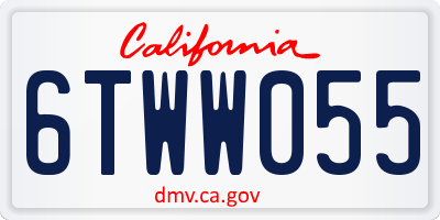CA license plate 6TWW055