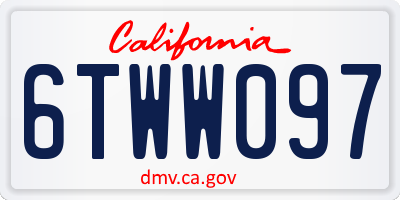CA license plate 6TWW097