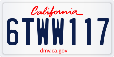 CA license plate 6TWW117