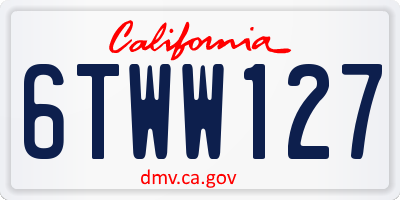 CA license plate 6TWW127