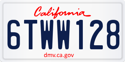 CA license plate 6TWW128