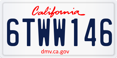 CA license plate 6TWW146