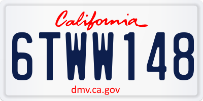 CA license plate 6TWW148