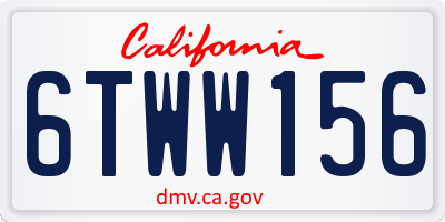 CA license plate 6TWW156