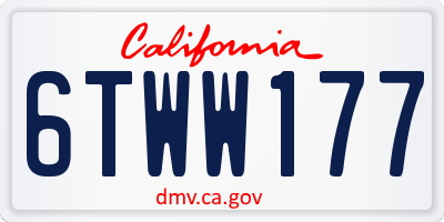 CA license plate 6TWW177