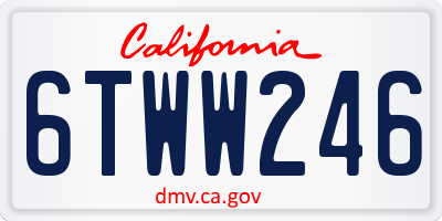 CA license plate 6TWW246