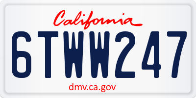 CA license plate 6TWW247