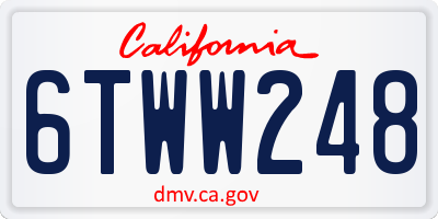 CA license plate 6TWW248