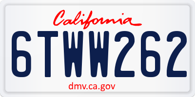 CA license plate 6TWW262