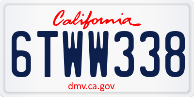 CA license plate 6TWW338