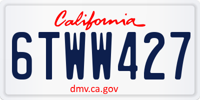 CA license plate 6TWW427