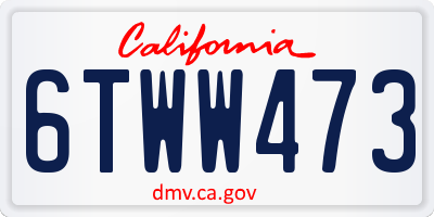 CA license plate 6TWW473