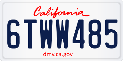 CA license plate 6TWW485
