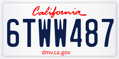 CA license plate 6TWW487
