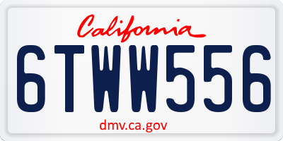 CA license plate 6TWW556