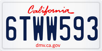 CA license plate 6TWW593
