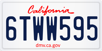 CA license plate 6TWW595