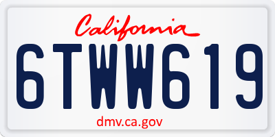 CA license plate 6TWW619
