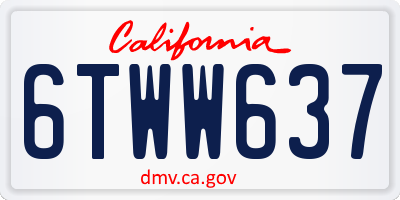 CA license plate 6TWW637