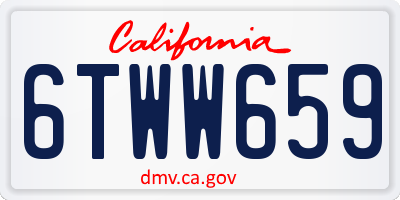CA license plate 6TWW659