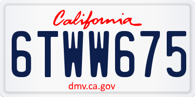 CA license plate 6TWW675
