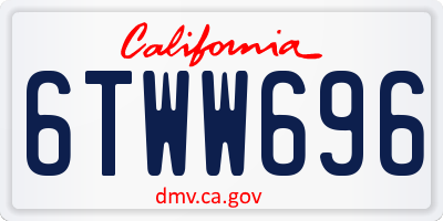 CA license plate 6TWW696