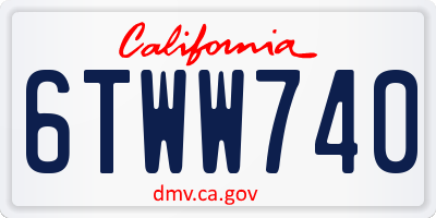 CA license plate 6TWW740