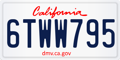 CA license plate 6TWW795