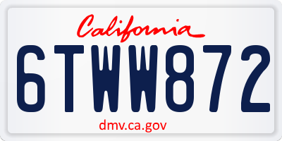 CA license plate 6TWW872