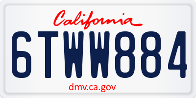 CA license plate 6TWW884