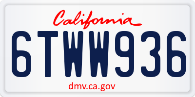CA license plate 6TWW936