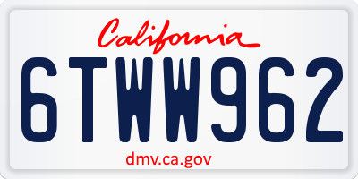 CA license plate 6TWW962