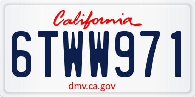 CA license plate 6TWW971